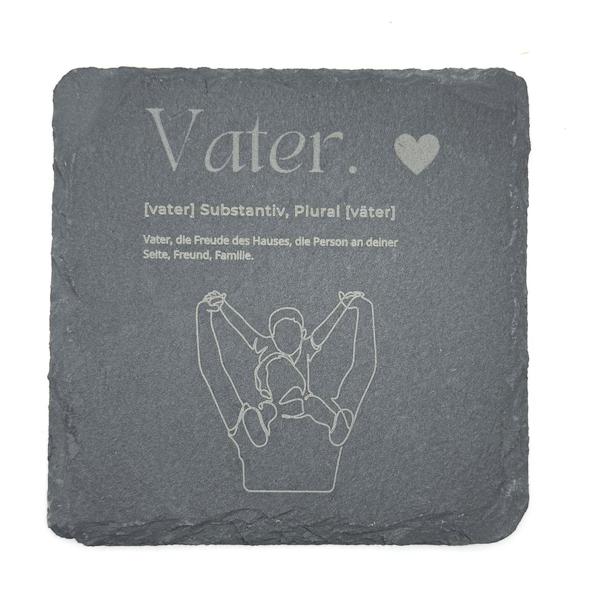 Schiefer-Untersetzer - Vater / Herz - NordLaserWerk