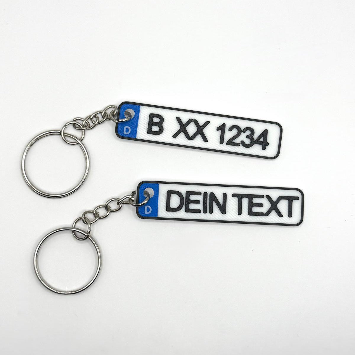 Schlüsselanhänger Kennzeichen KFZ Design 3D-Druck personalisiert