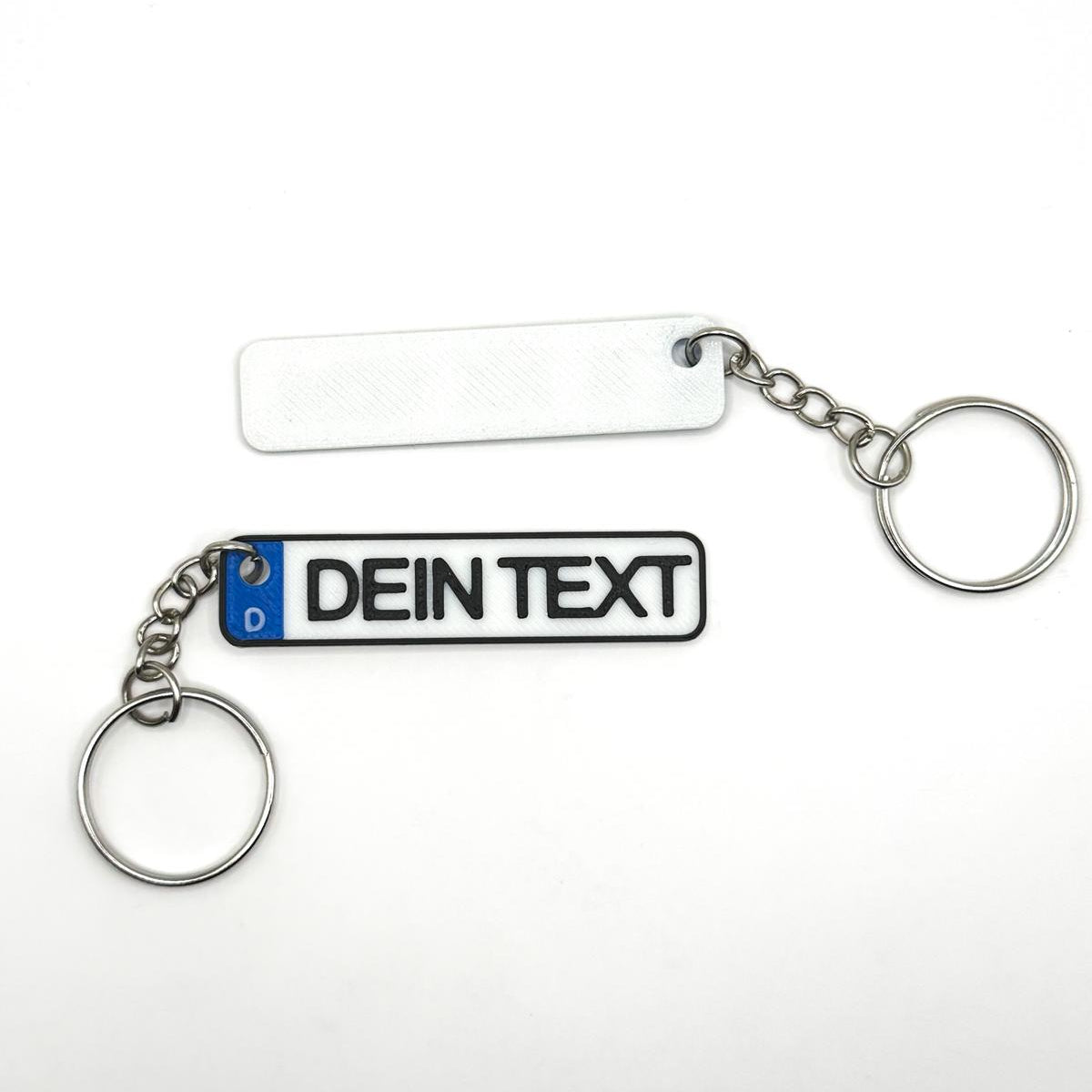 Schlüsselanhänger Kennzeichen KFZ Design 3D-Druck personalisiert
