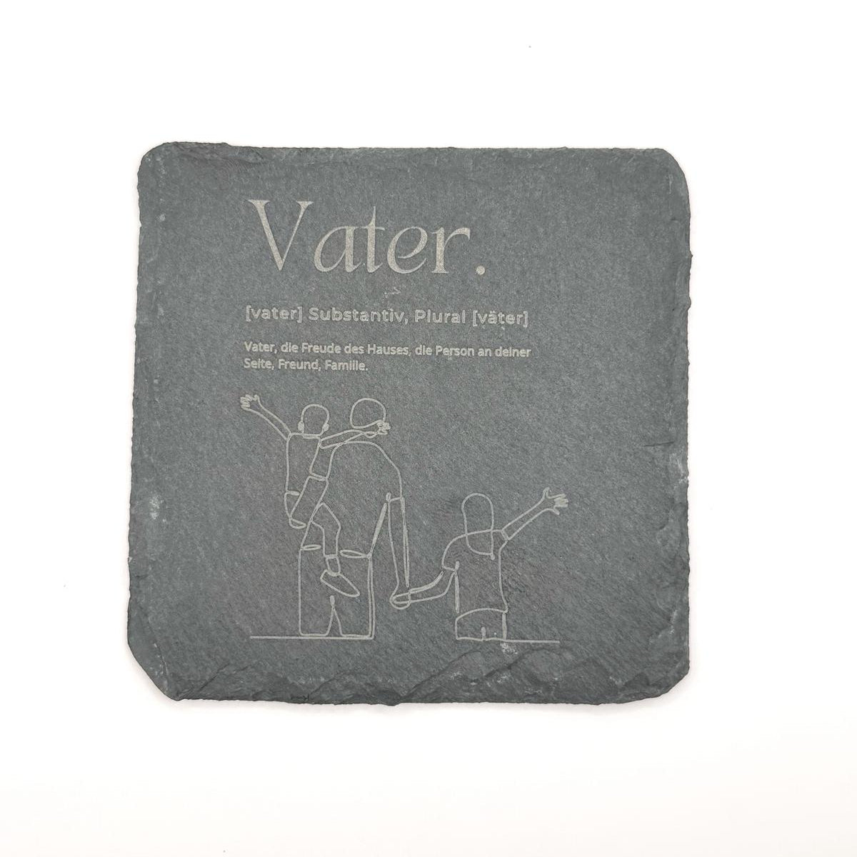 Schiefer-Untersetzer - Vater / Familie - NordLaserWerk