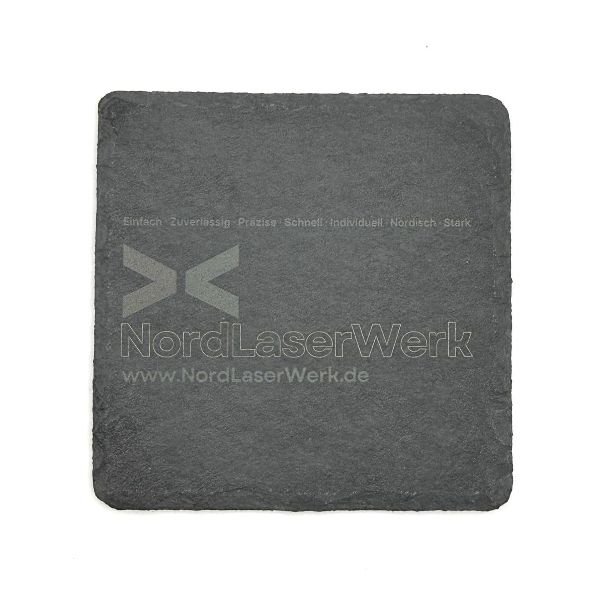 Personalisierte Schiefer-Untersetzer – 10×10 cm oder Ø 10 cm - NordLaserWerk