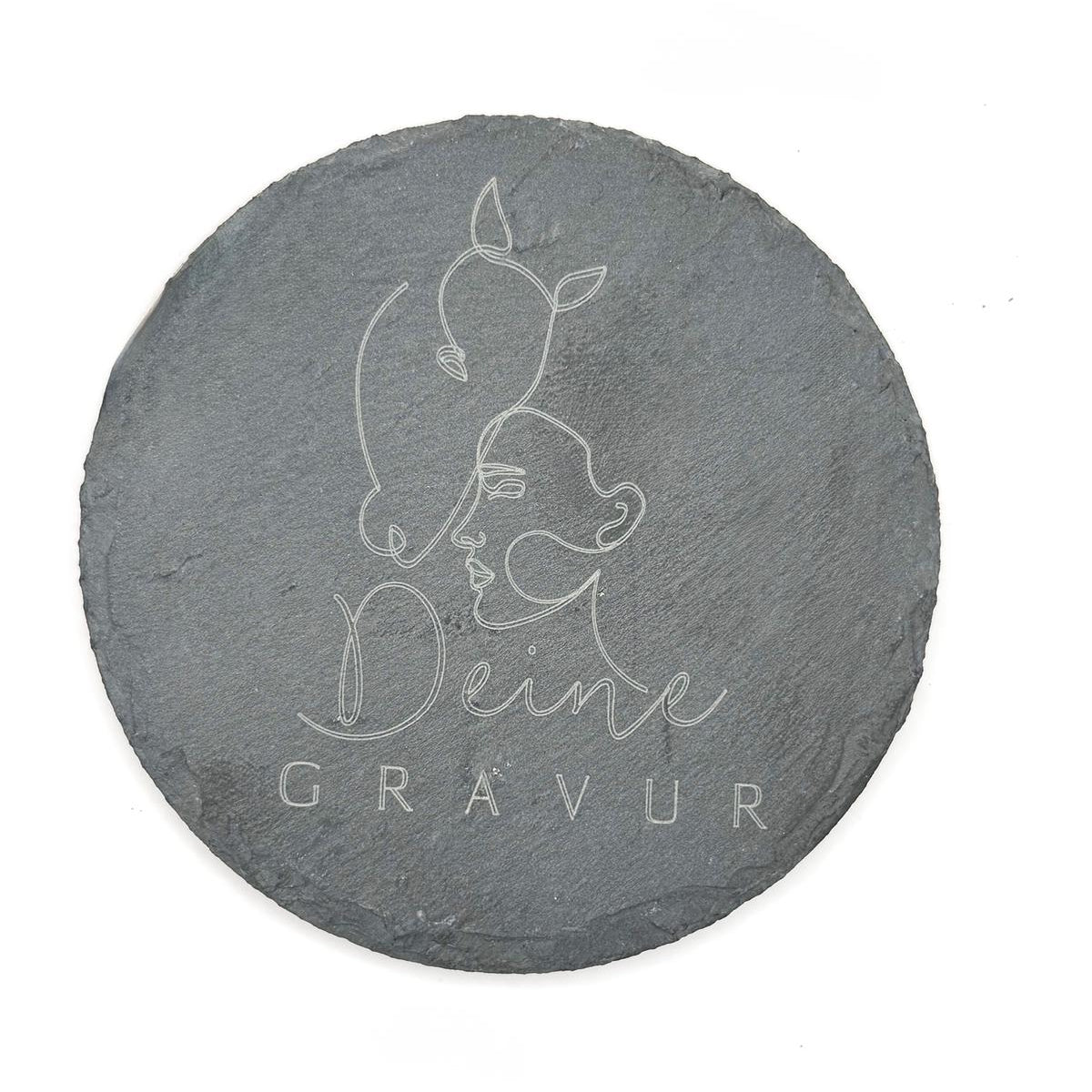 Schiefer-Untersetzer - Pferd / Deine Gravur - NordLaserWerk