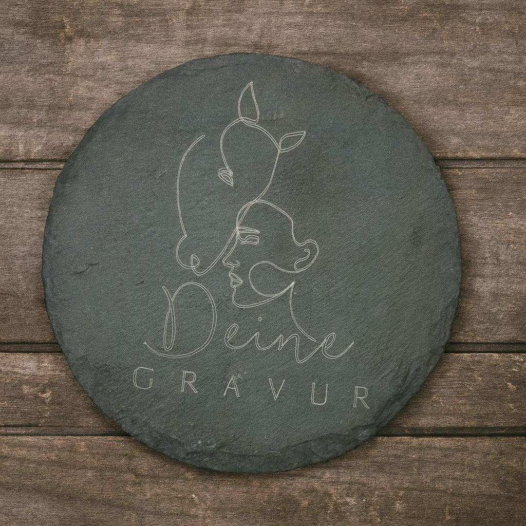 Schiefer-Untersetzer - Pferd / Deine Gravur - NordLaserWerk